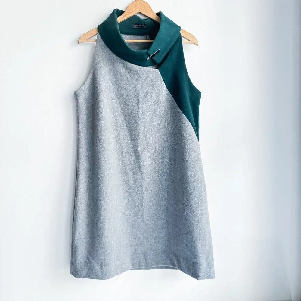 Cop Copine Colorblock Sleeveless Unique Mod Style Dress 42/L - Picture 2 of 9